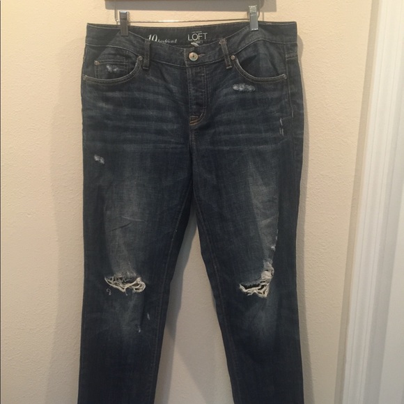 LOFT Denim - Ann Taylor Loft Boyfriend- distressed-Price Firm